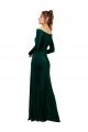 Affordable Off the Shoulder Long Sleeves Formal Stretch Velvet Bridesmaid Dress / Prom Dress UK