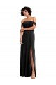 Affordable Off the Shoulder Drapped Sleeves Formal Stretch Velvet Bridesmaid Dress / Prom Dress UK