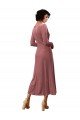 Affordable Long Sleeve Velvet Faux Wrap Midi Length Bridesmaid Dress / Prom Dress UK