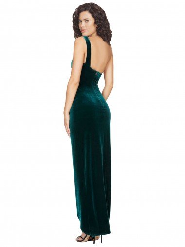 Affordable One Shoulder Velvet Front Wrap Bridesmaid Dress / Prom Dress  UK